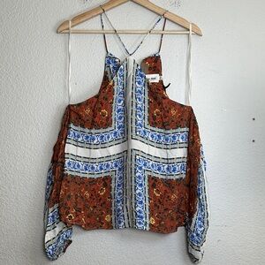 NEW Line & Dot Cold Shoulder Womens XS Top Boho Hippie Coastal Cowgirl